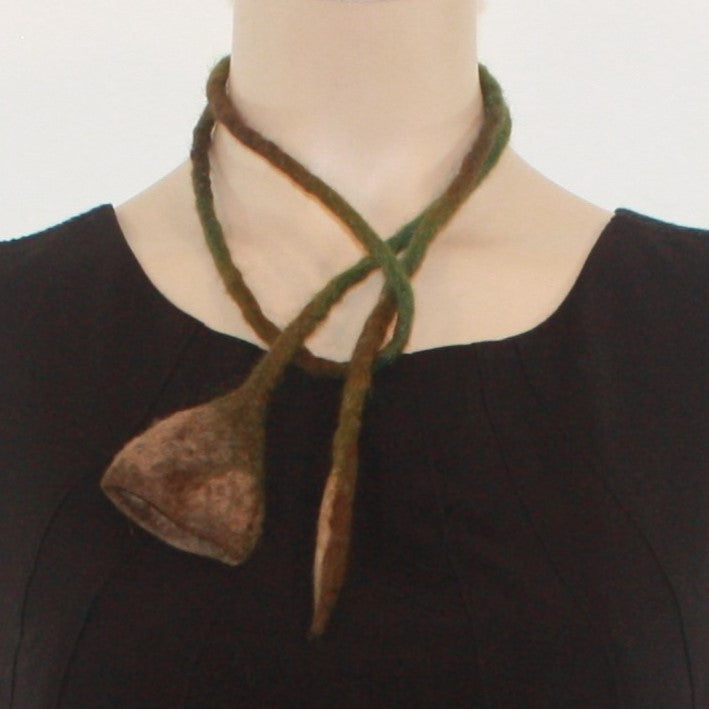 Wet felted flower necklace