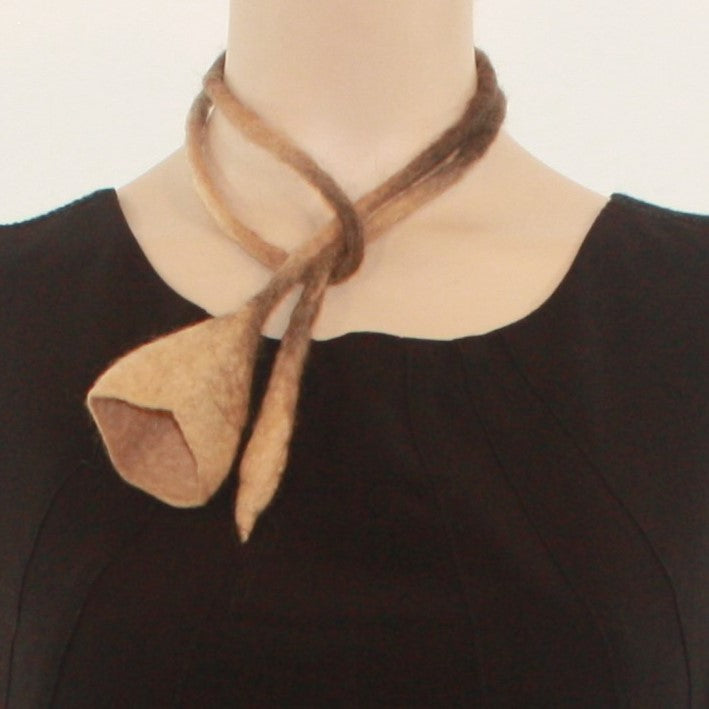 Wet felted flower necklace