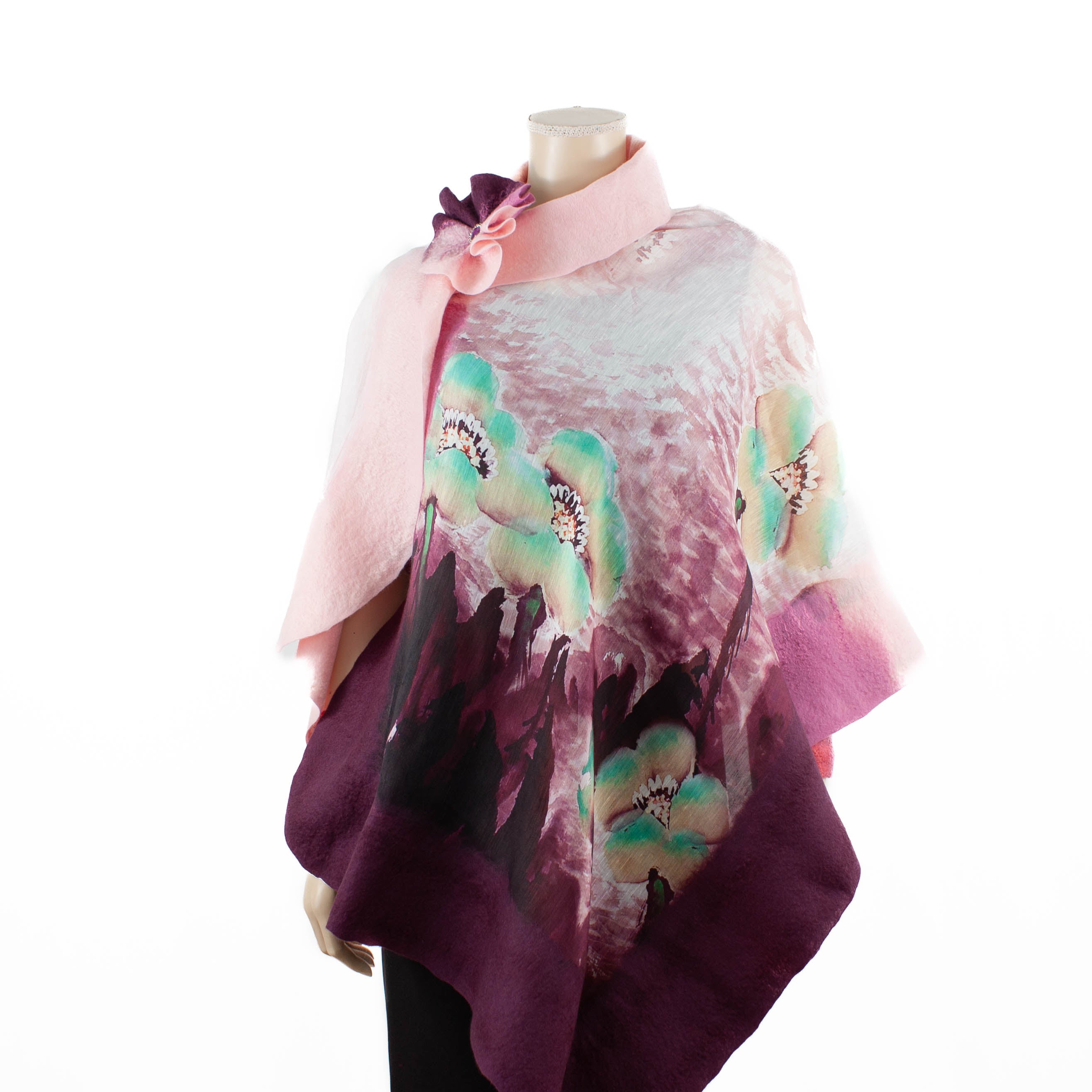 Vibrant burgundy pink shawl #210-34
