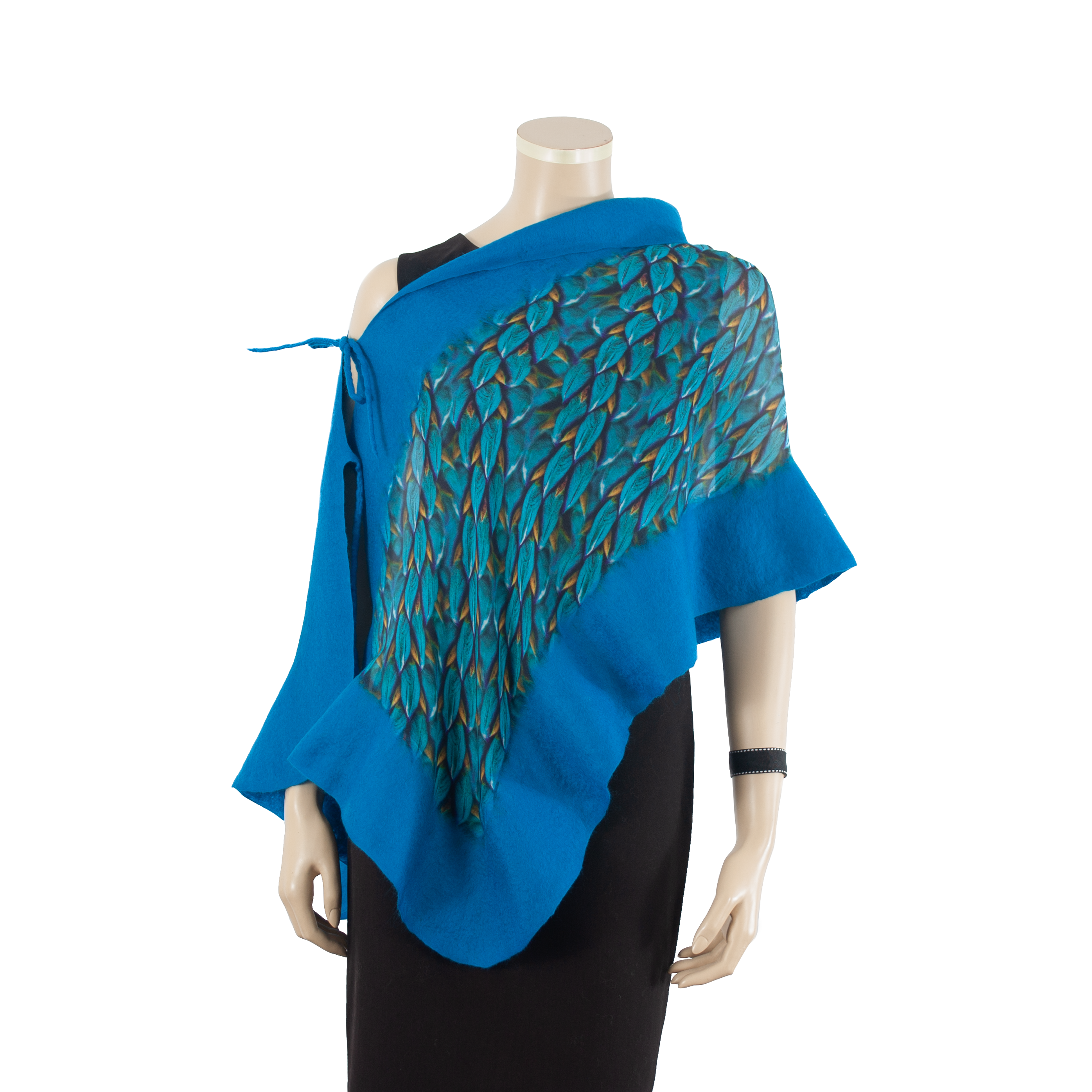 Linked turquoise scarf #140-74