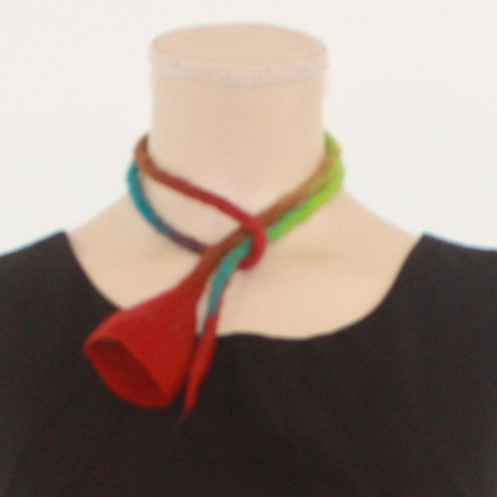 Wet felted flower necklace