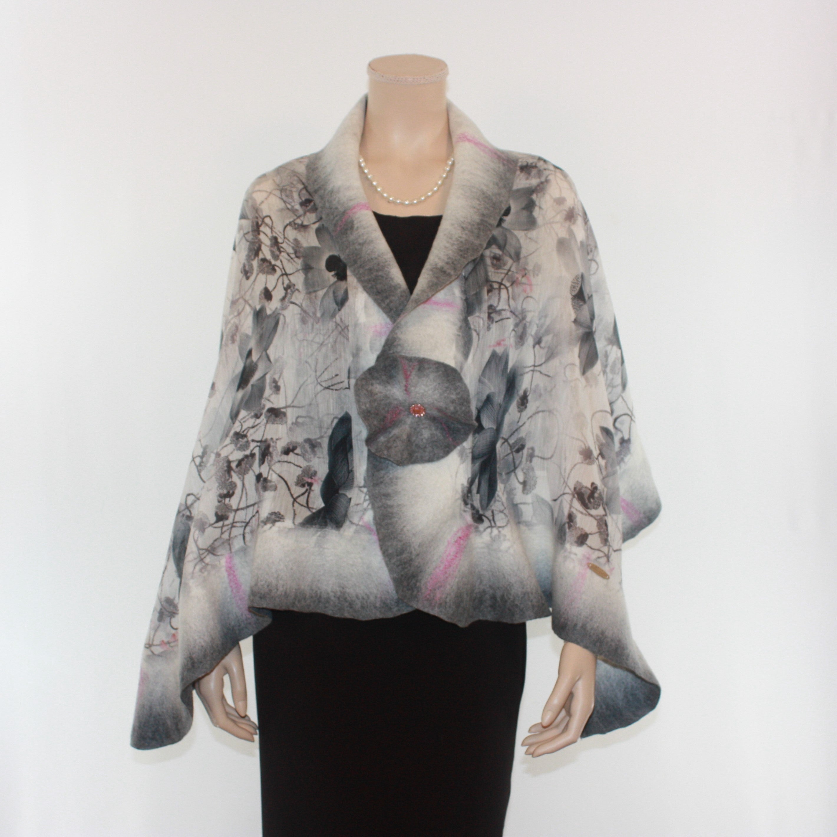 Vibrant lily grey shawl #210-30