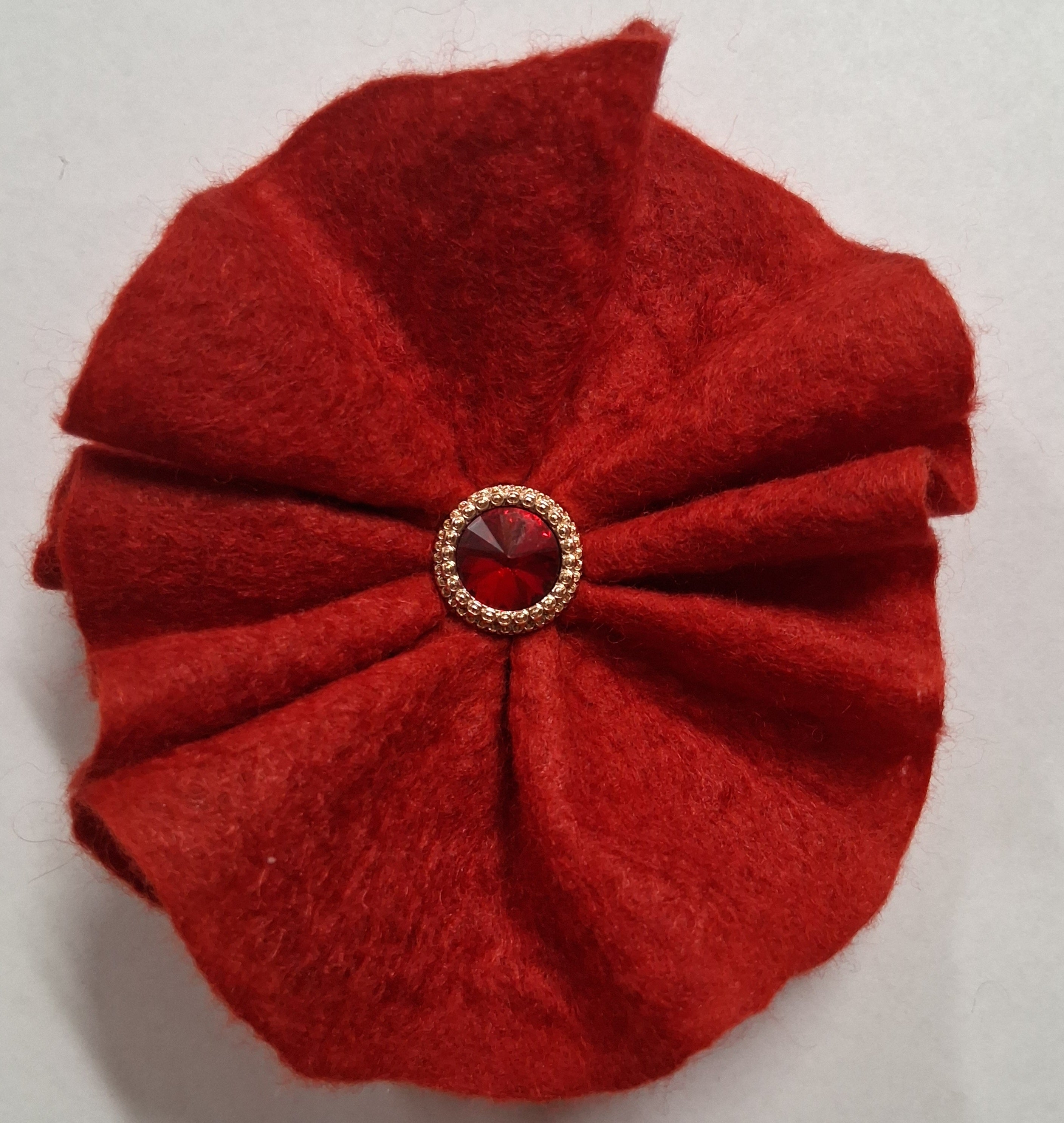 Wet felted flower brooch