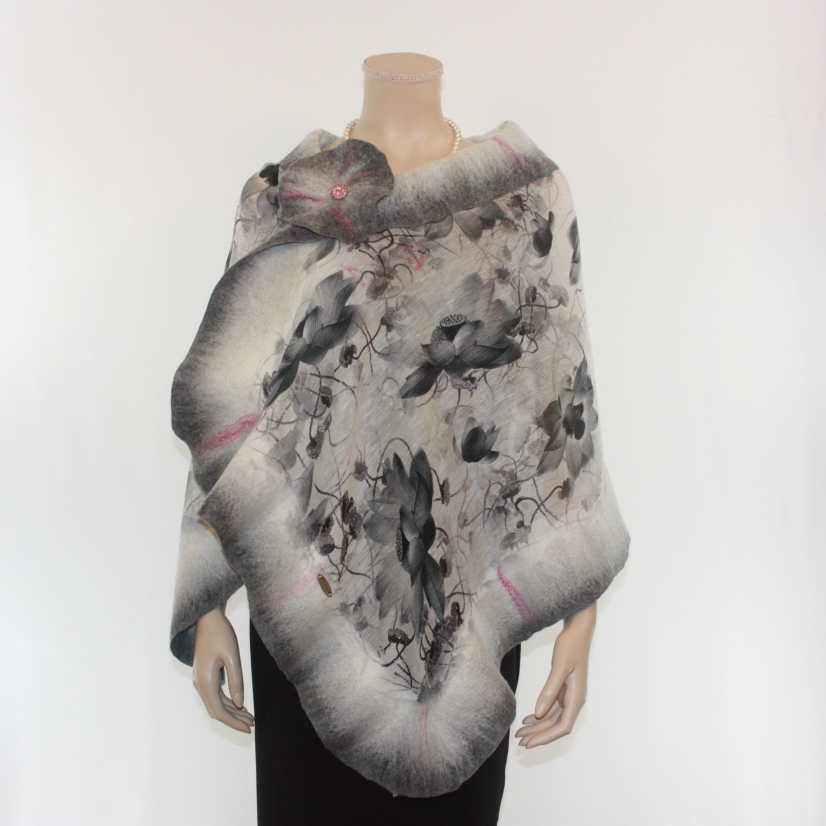 Vibrant lily grey shawl #210-30