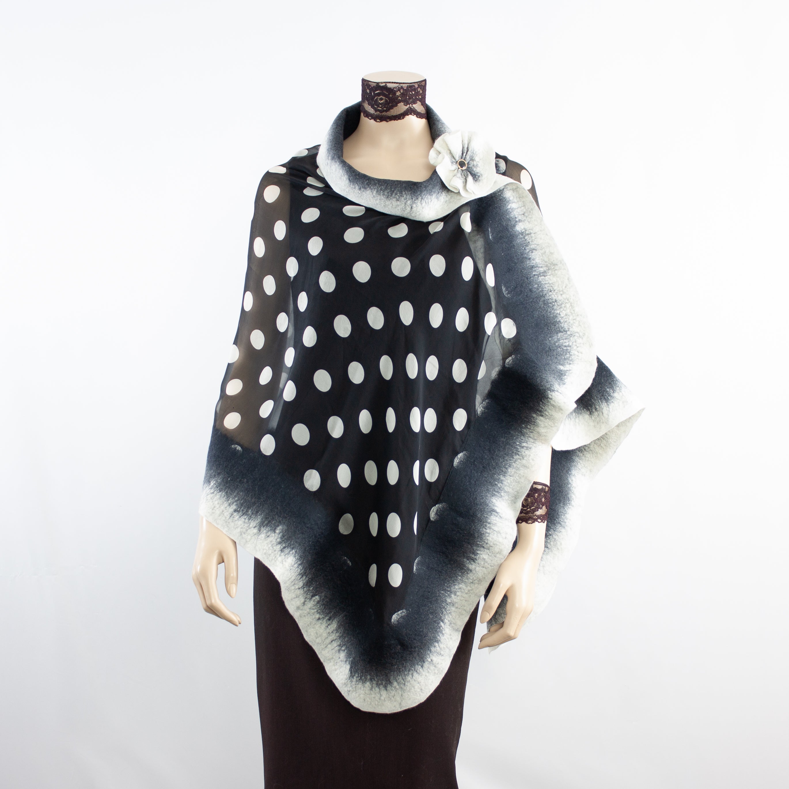 Vibrant polka dot shawl #228-46