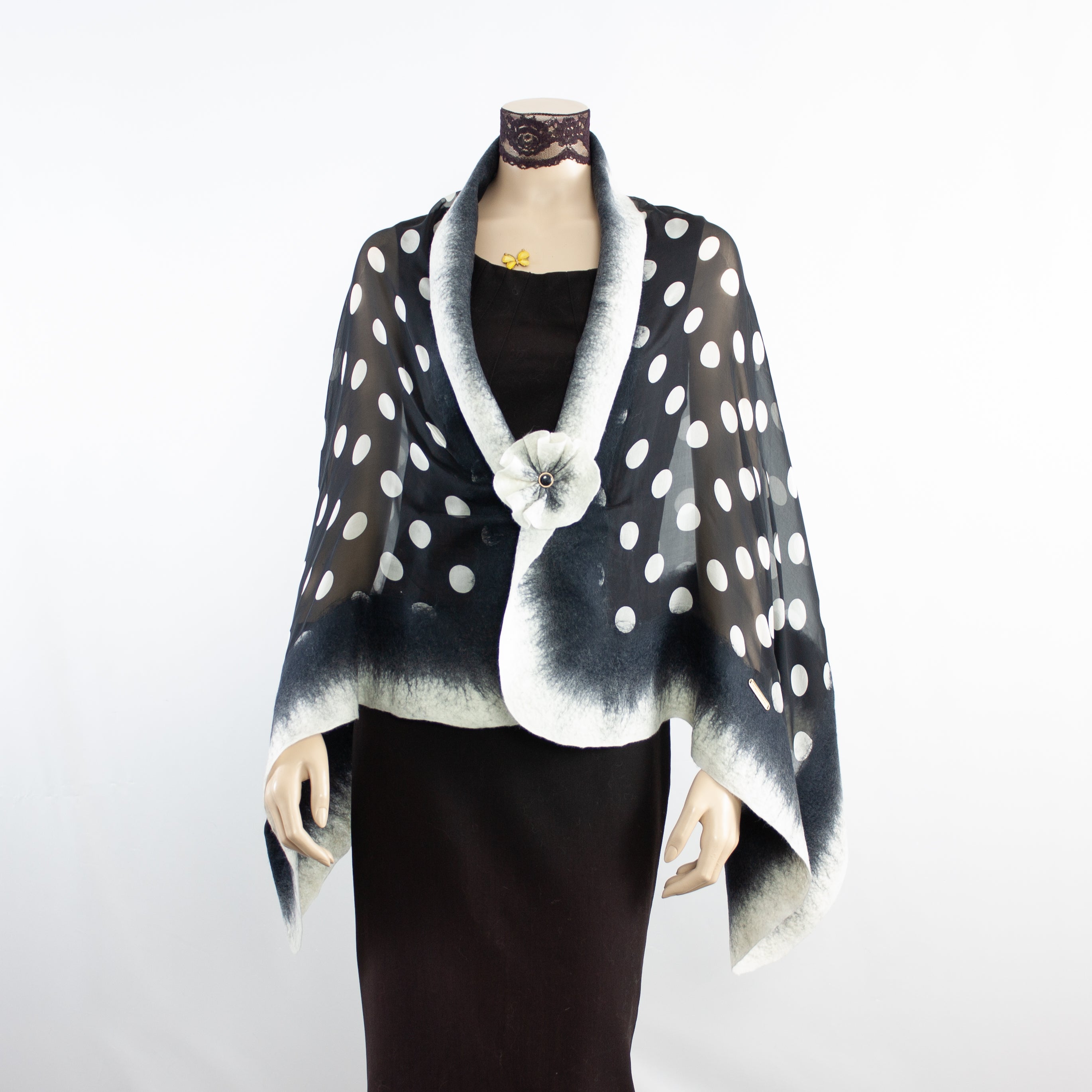 Vibrant polka dot shawl #228-46
