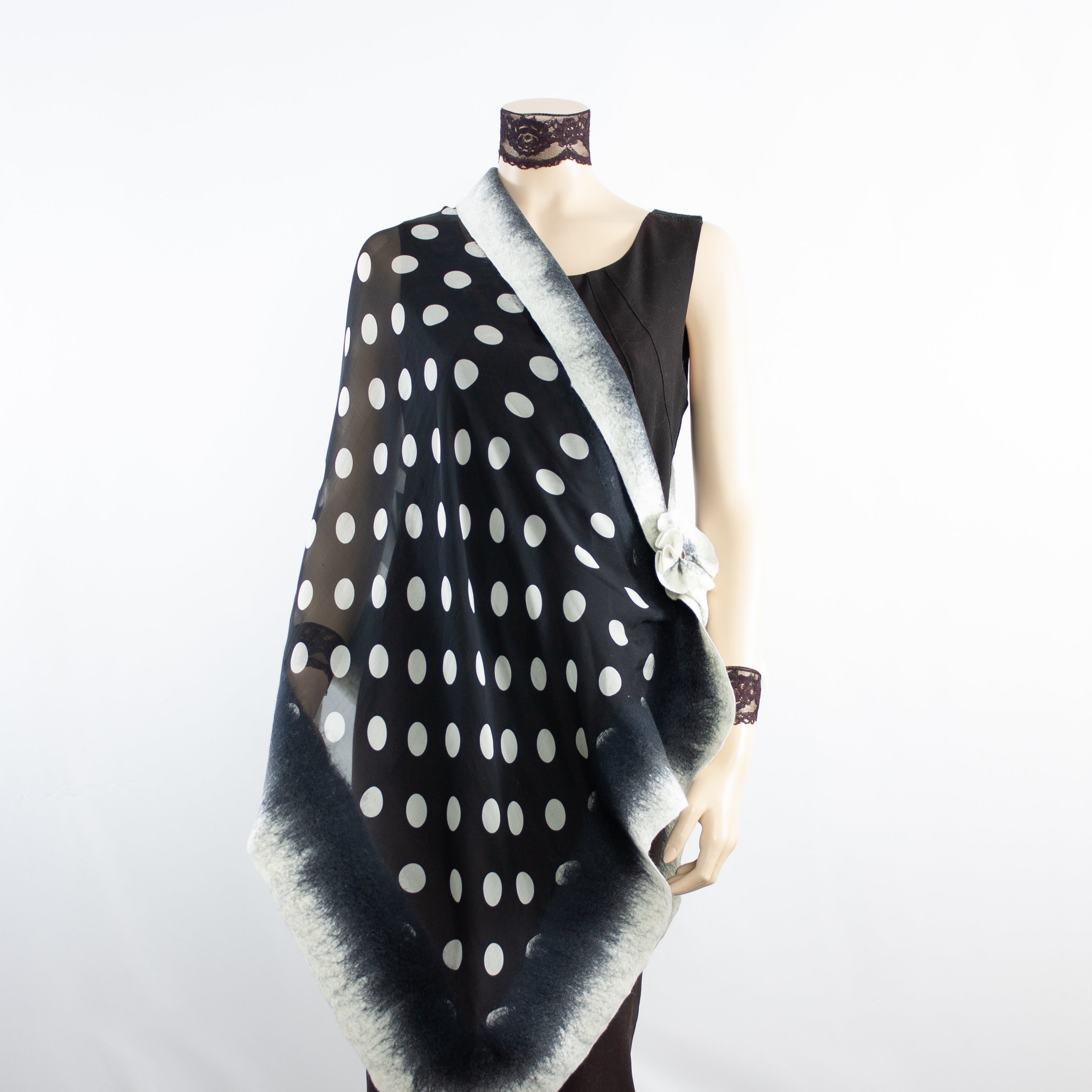 Vibrant polka dot shawl #228-46