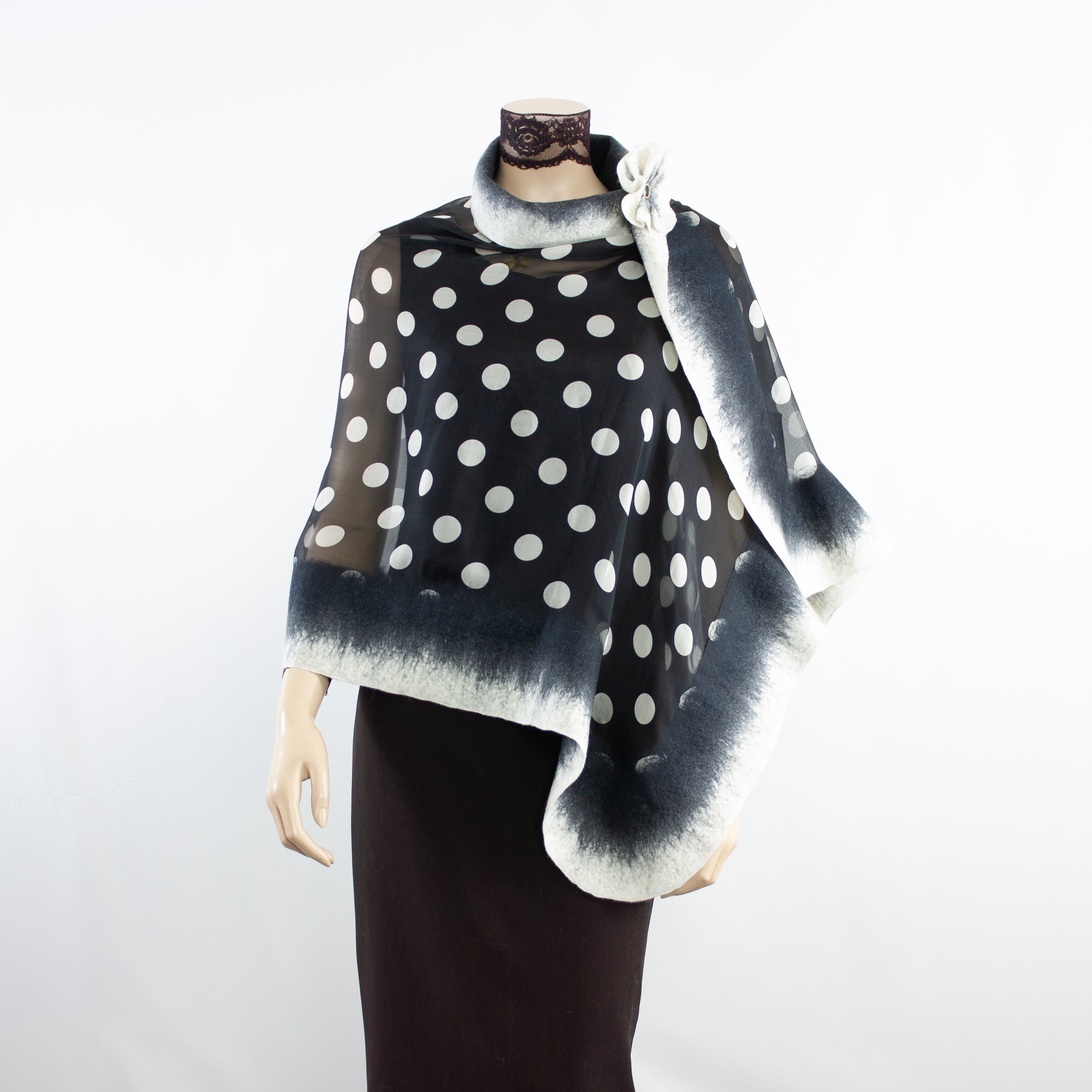Vibrant polka dot shawl #228-46