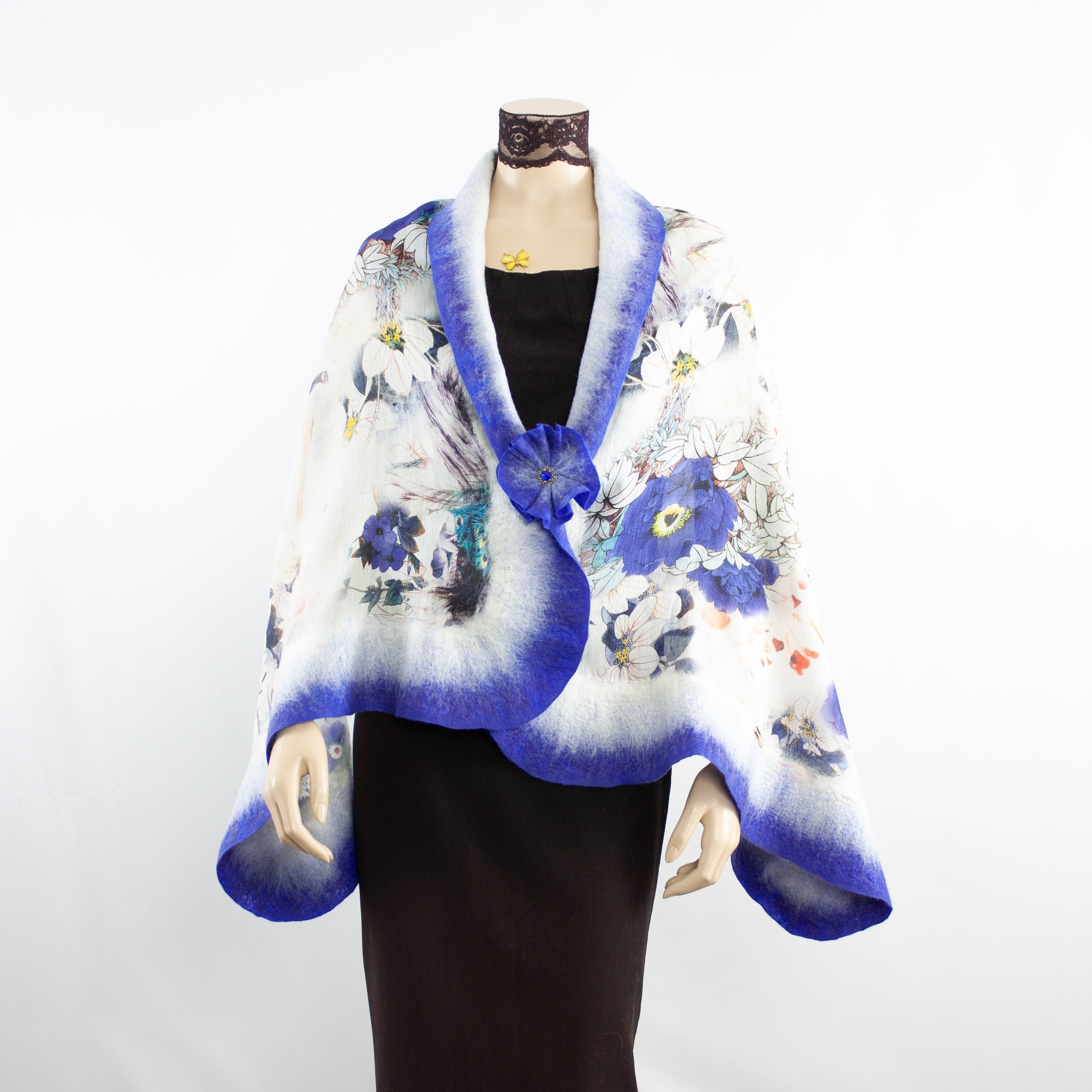 Vibrant peacock shawl #228-52