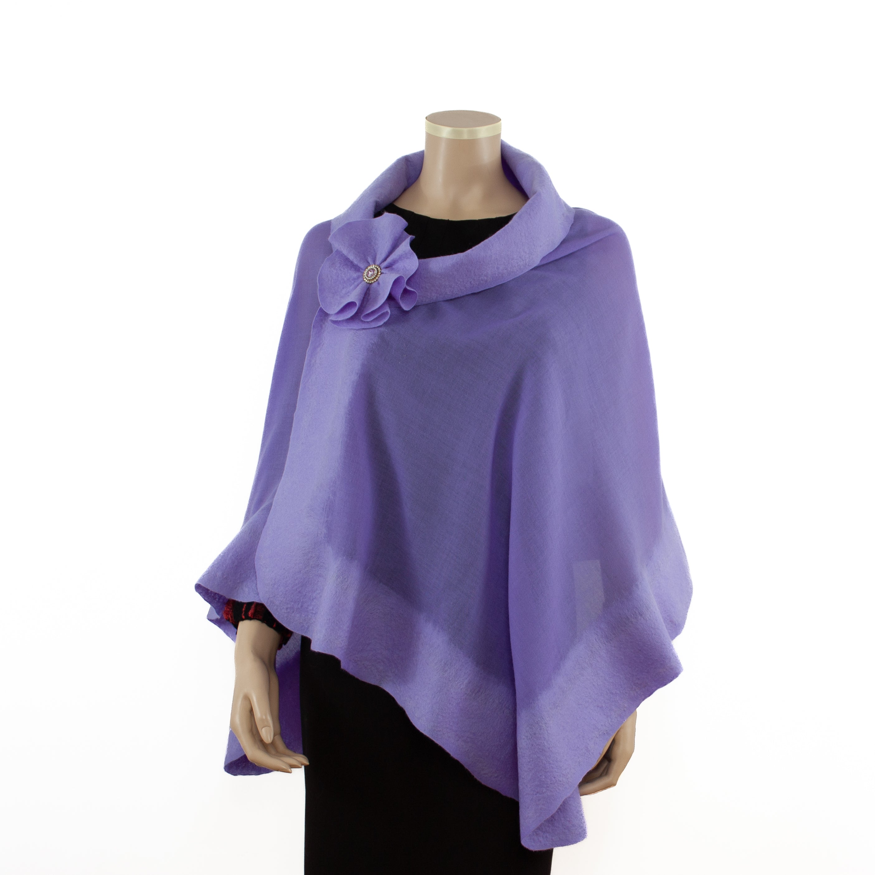 Lavender unicolor wool shawl #208-1wool
