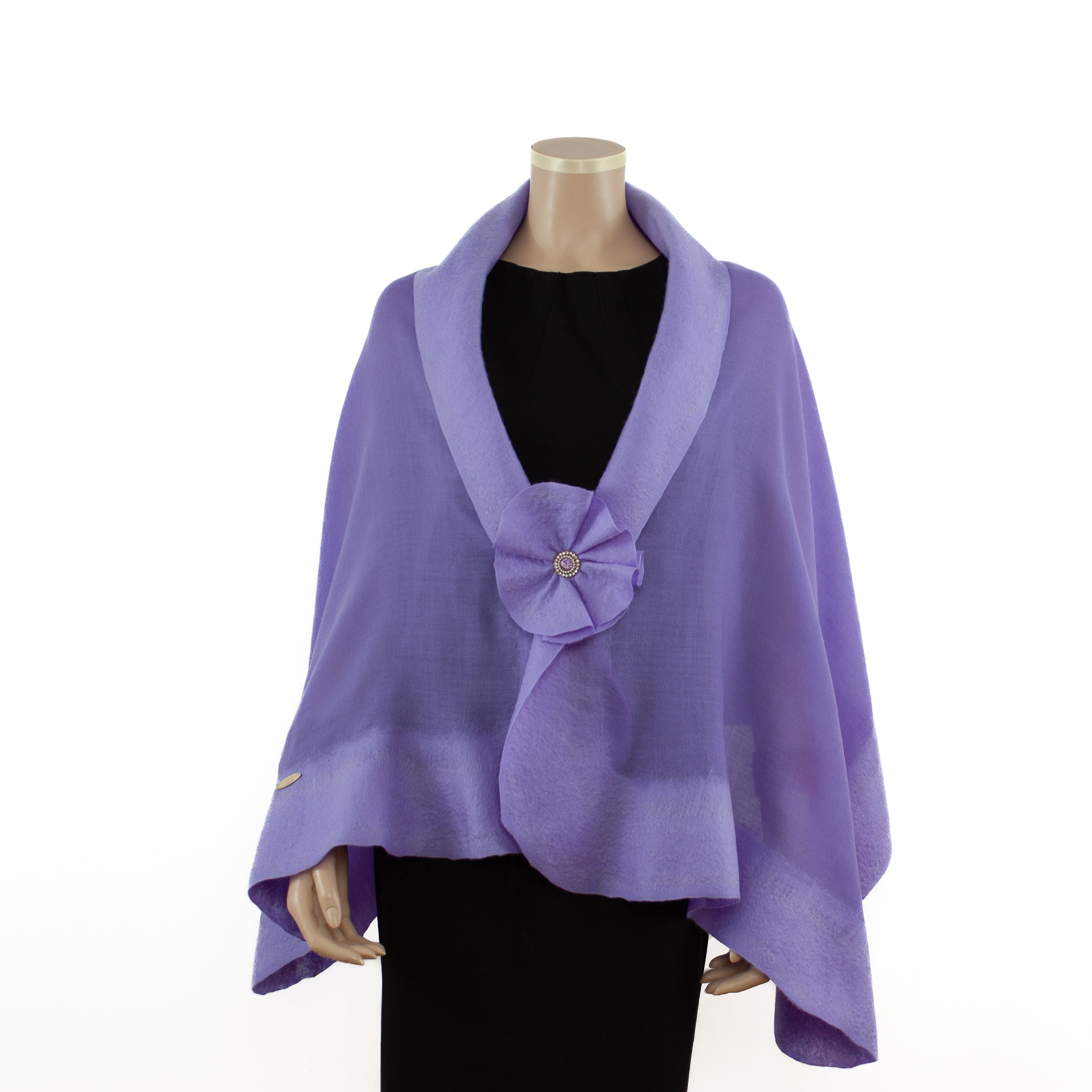 Lavender unicolor wool shawl #208-1wool