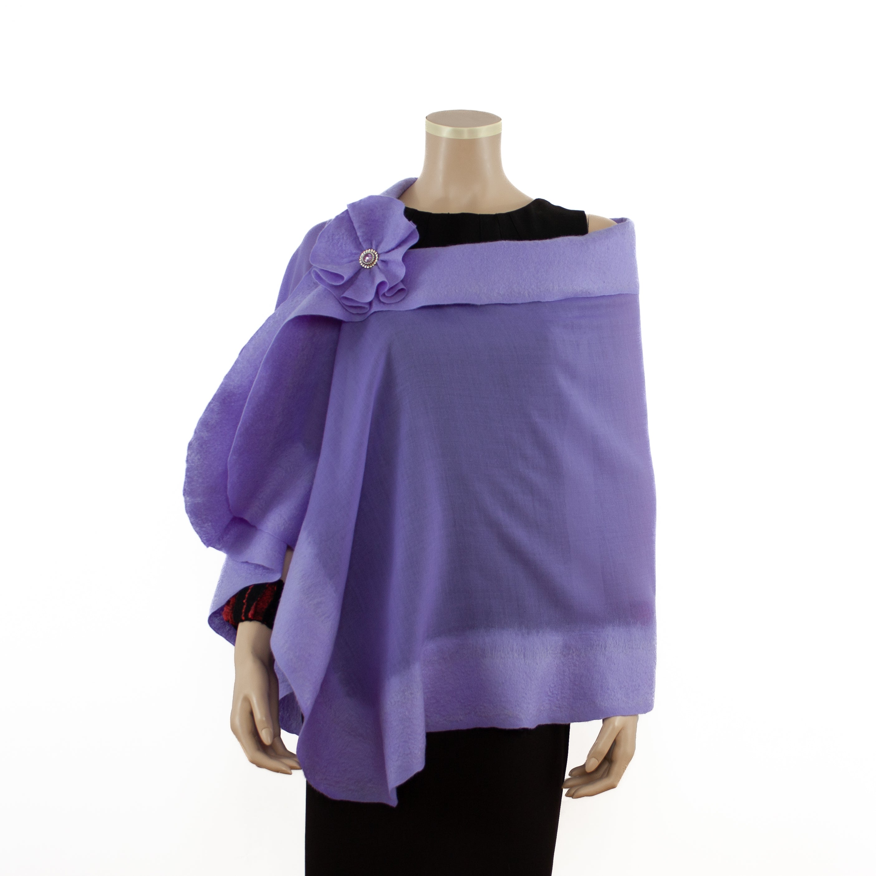 Lavender unicolor wool shawl #208-1wool