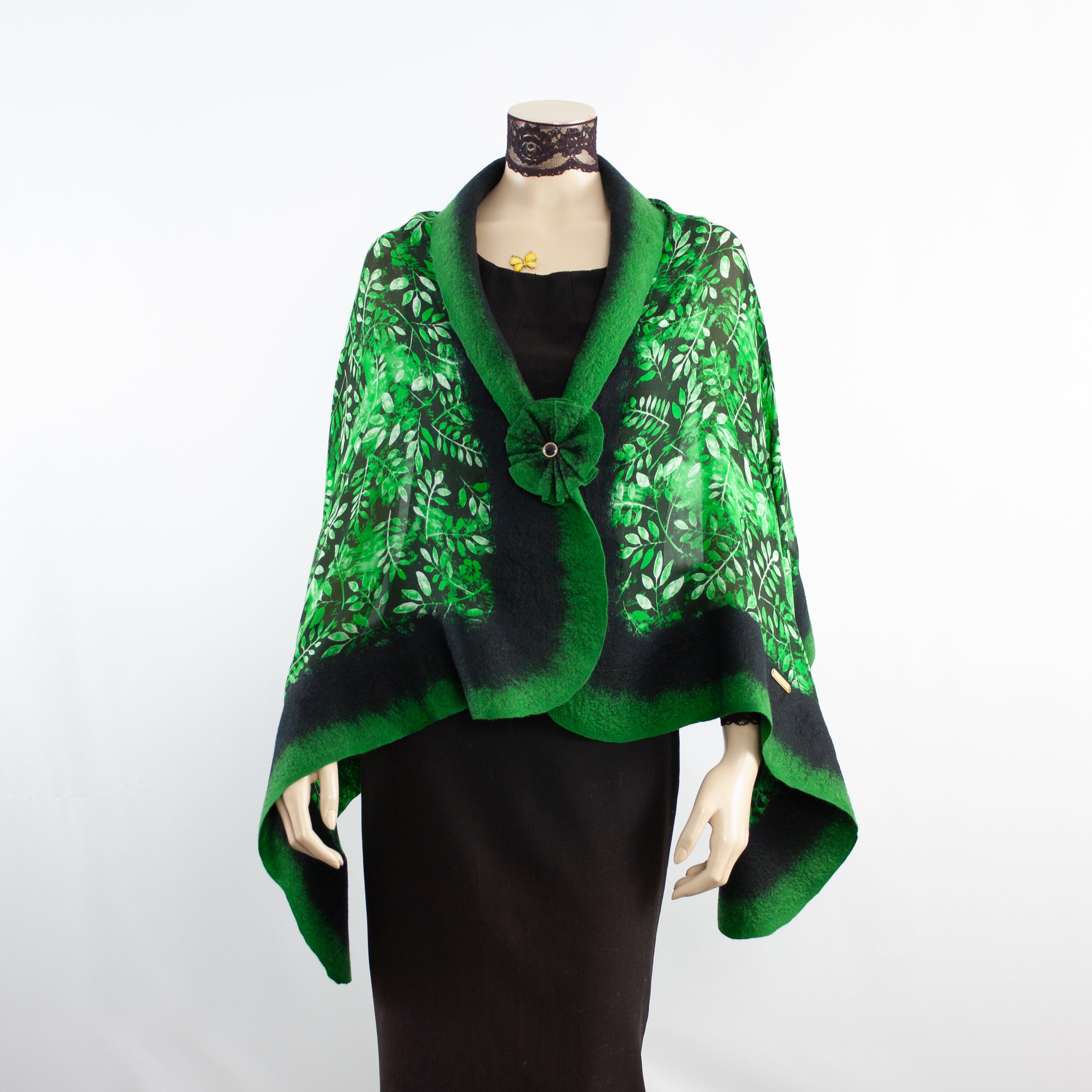 Vibrant green shawl #228-44