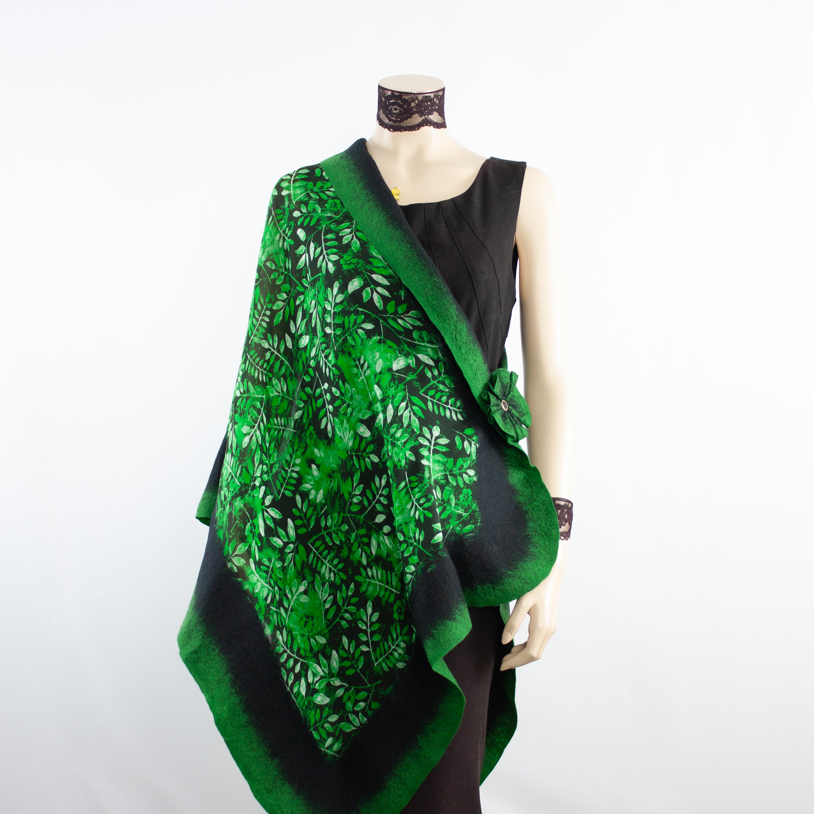 Vibrant green shawl #228-44